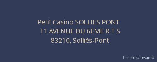 Petit Casino SOLLIES PONT
