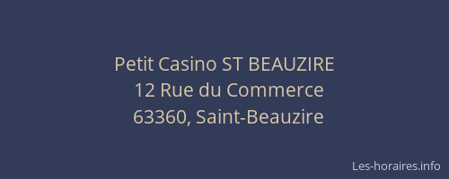 Petit Casino ST BEAUZIRE