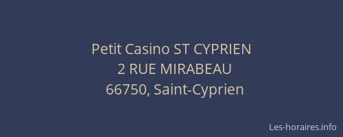 Petit Casino ST CYPRIEN