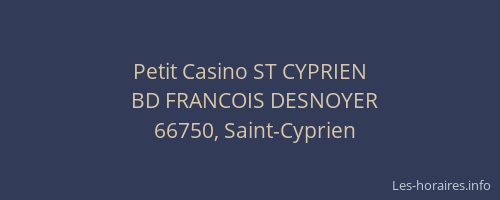 Petit Casino ST CYPRIEN