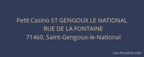 Petit Casino ST GENGOUX LE NATIONAL