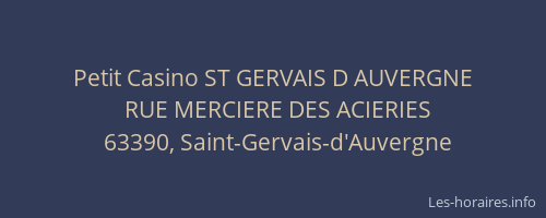 Petit Casino ST GERVAIS D AUVERGNE