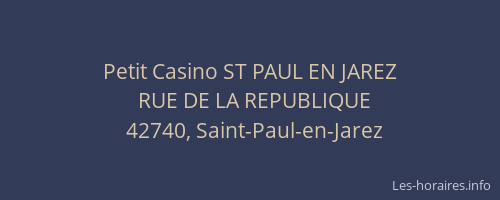 Petit Casino ST PAUL EN JAREZ