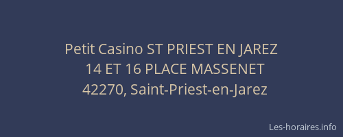 Petit Casino ST PRIEST EN JAREZ