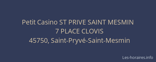 Petit Casino ST PRIVE SAINT MESMIN