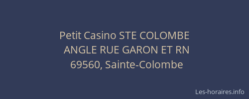 Petit Casino STE COLOMBE