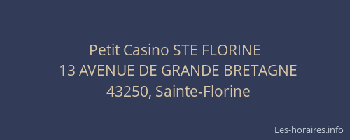 Petit Casino STE FLORINE