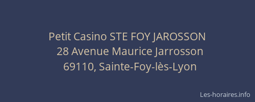 Petit Casino STE FOY JAROSSON