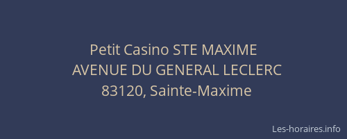 Petit Casino STE MAXIME
