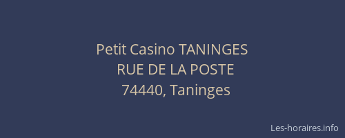Petit Casino TANINGES