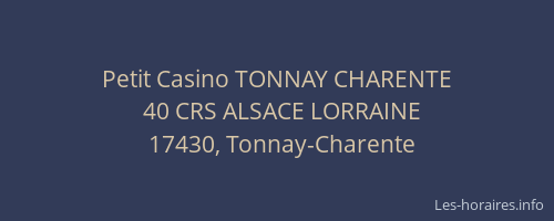 Petit Casino TONNAY CHARENTE