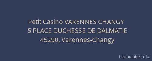 Petit Casino VARENNES CHANGY