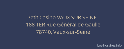 Petit Casino VAUX SUR SEINE