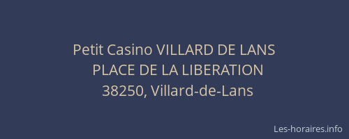 Petit Casino VILLARD DE LANS