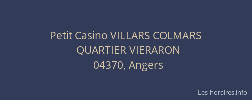 Petit Casino VILLARS COLMARS