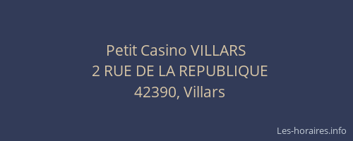 Petit Casino VILLARS