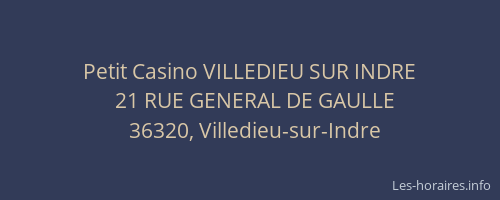 Petit Casino VILLEDIEU SUR INDRE