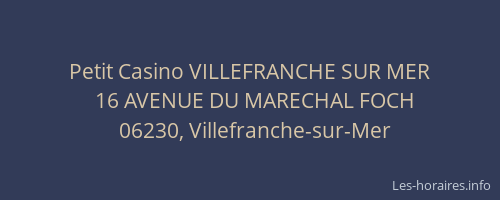 Petit Casino VILLEFRANCHE SUR MER