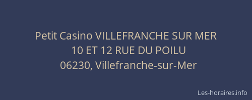 Petit Casino VILLEFRANCHE SUR MER