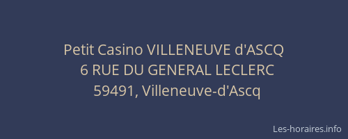 Petit Casino VILLENEUVE d'ASCQ