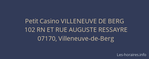 Petit Casino VILLENEUVE DE BERG