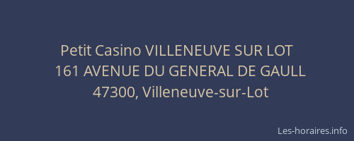 Petit Casino VILLENEUVE SUR LOT