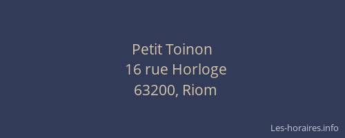 Petit Toinon