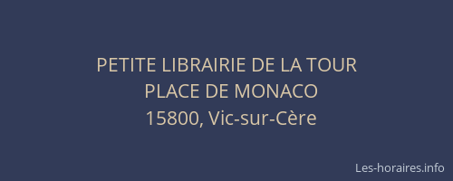 PETITE LIBRAIRIE DE LA TOUR