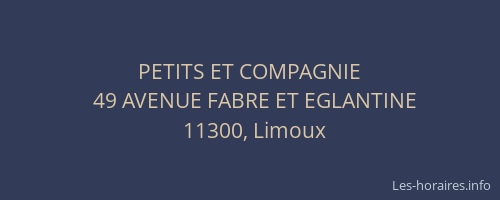 PETITS ET COMPAGNIE