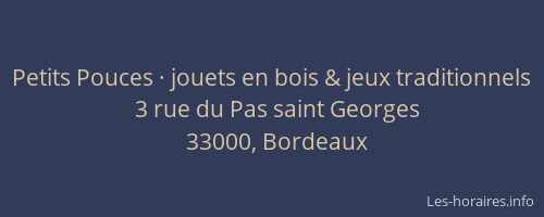 Petits Pouces · jouets en bois & jeux traditionnels
