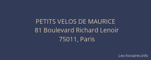 PETITS VELOS DE MAURICE