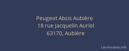 Peugeot Abcis Aubi&egrave;re
