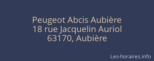 Peugeot Abcis Aubière