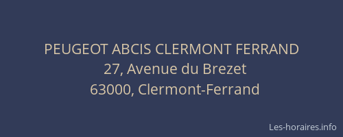 PEUGEOT ABCIS CLERMONT FERRAND