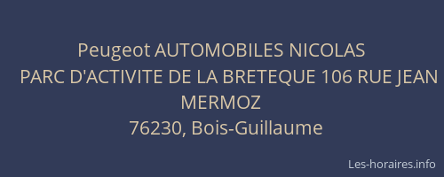 Peugeot AUTOMOBILES NICOLAS