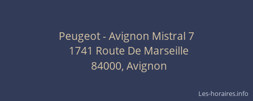 Peugeot - Avignon Mistral 7