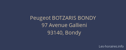 Peugeot BOTZARIS BONDY
