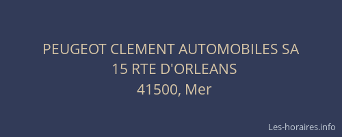 PEUGEOT CLEMENT AUTOMOBILES SA