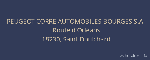 PEUGEOT CORRE AUTOMOBILES BOURGES S.A