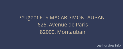 Peugeot ETS MACARD MONTAUBAN