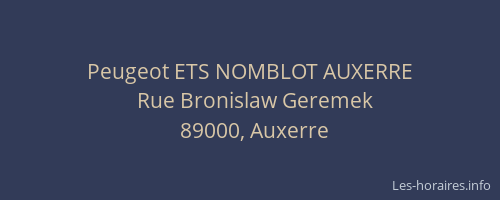 Peugeot ETS NOMBLOT AUXERRE