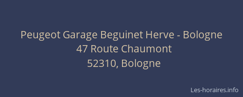 Peugeot Garage Beguinet Herve - Bologne