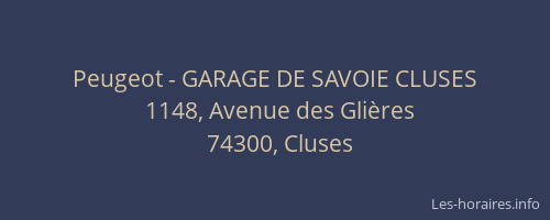 Peugeot - GARAGE DE SAVOIE CLUSES