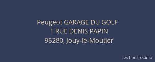 Peugeot GARAGE DU GOLF