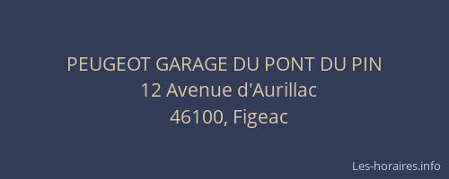 PEUGEOT GARAGE DU PONT DU PIN