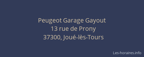 Peugeot Garage Gayout