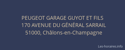 PEUGEOT GARAGE GUYOT ET FILS