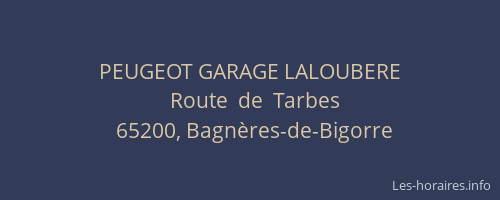 PEUGEOT GARAGE LALOUBERE