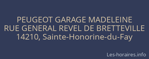 PEUGEOT GARAGE MADELEINE
