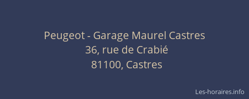 Peugeot - Garage Maurel Castres